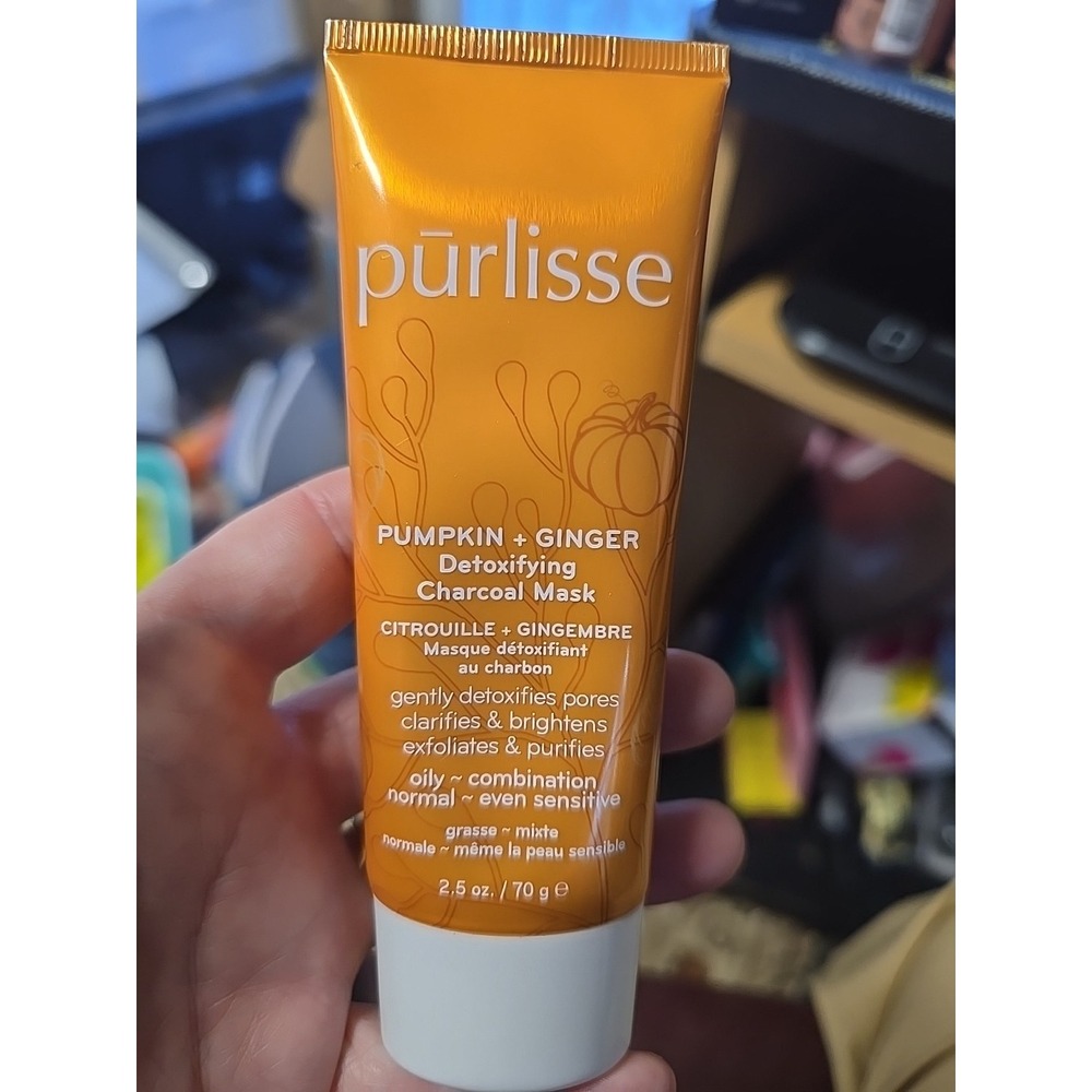 Purlisse Pumpkin + Ginger Detoxifying Charcoal Mask • 2.5 Oz New Sealed No Box